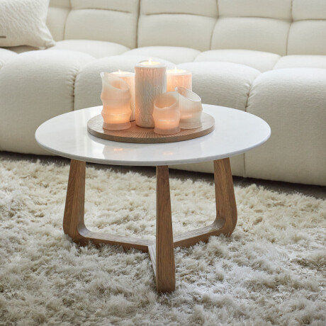 Rivièra Maison Ronde Salontafel 'Casone' Marmer en eikenhout, 70cm