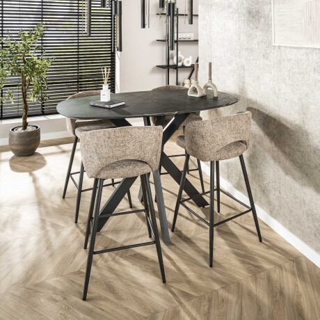 LifestyleFurn Deens Ovale Bartafel 'Kora' Keramiek look, 140 x 80cm