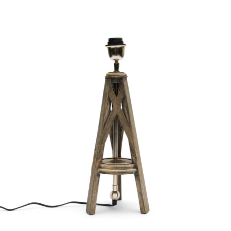 Rivièra Maison Tafellamp 'Chicago' Mangohout, 45cm hoog (excl. kap)