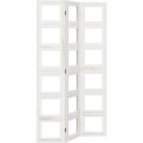 vidaXL - Kamerscherm - met - 3 - panelen - massief - paulowniahout - wit