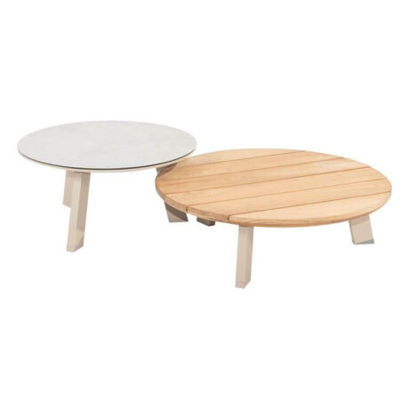 Taste by 4 Seasons Bijzettafels Emma Teak Latte Ø80 cm en Ø65 cm