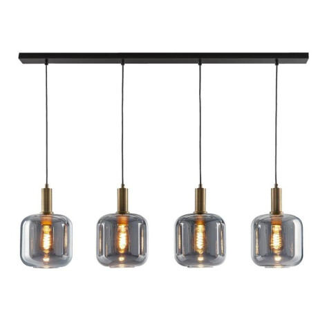 Leen Bakker - Hanglamp Toulouse 4-lichts - 150x120x10 Cm - Glas - Zwart