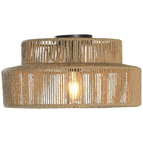 Leen Bakker - Plafonniere Willow - Naturel - E27 - 18xØ35 Cm - Papier - Bruin
