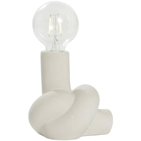 Leen Bakker - Tafellamp Knoop - Off-white - 23x15x14 Cm - Keramiek - Wit