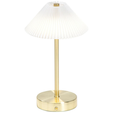 Leen Bakker - Tafellamp Delia Goudkleur USB LED - 27x16x16 Cm - PVC/Metaal - Wit#Goudkleurig