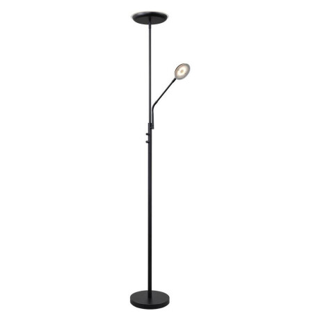Leen Bakker - Vloerlamp Luca LED - - 182xØ36 Cm - Metaal/Glas - Zwart