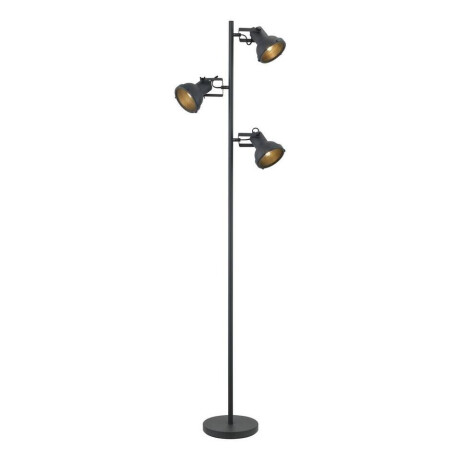 Leen Bakker - Vloerlamp Riga 3-spot - - 152xØ22 Cm - Metaal - Zwart