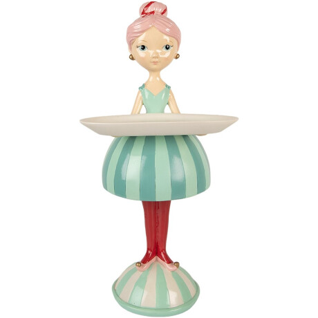 Clayre & Eef Decoratie Beeld Meisje 18x16x38 cm Blauw Kunststof