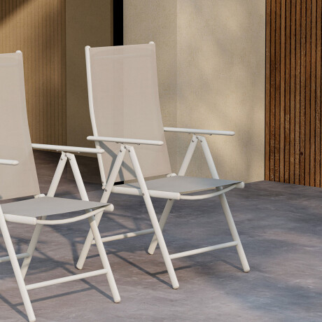 Nohr Verstelbare Tuinstoel 'Erikka' Textileen, kleur Beige