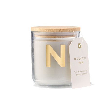 HEMA HEMA Kaars In Glas Ø8x10cm Letter N