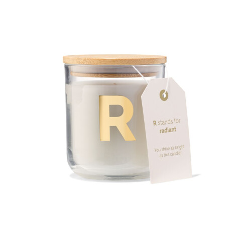 HEMA HEMA Kaars In Glas Ø8x10cm Letter R