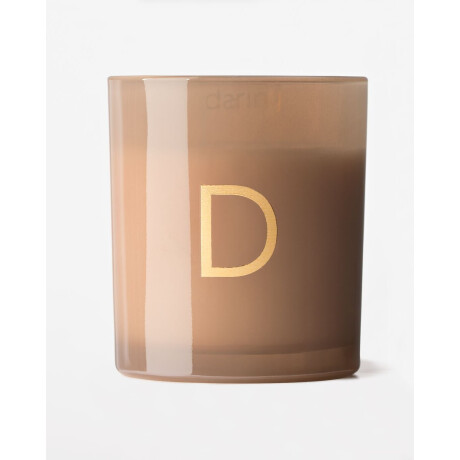 HEMA HEMA Kaars In Glas ⌀8x9cm Letter D (taupe)