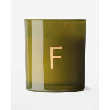 HEMA HEMA Kaars In Glas ⌀8x9cm Letter F (groen)
