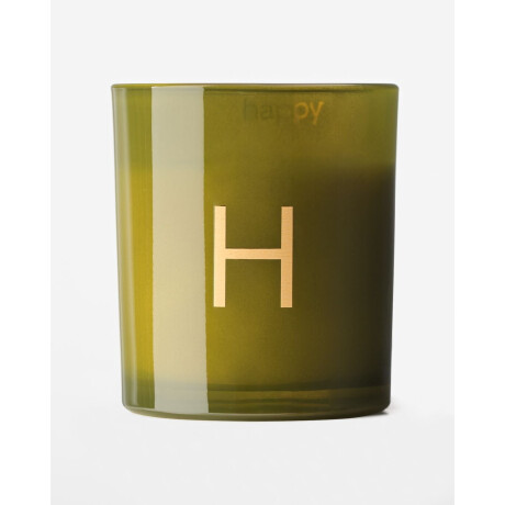 HEMA HEMA Kaars In Glas ⌀8x9cm Letter H (groen)