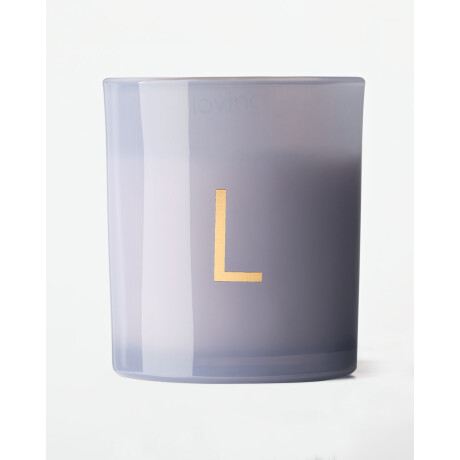 HEMA HEMA Kaars In Glas ⌀8x9cm Letter L (lichtblauw)