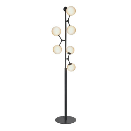 Halo Design Vloerlamp 'ATOM' kleur Zwart / Opaal