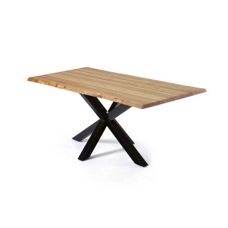 Kave Home Eettafel 'Argo' Zwart/Eiken, 160 x 90cm