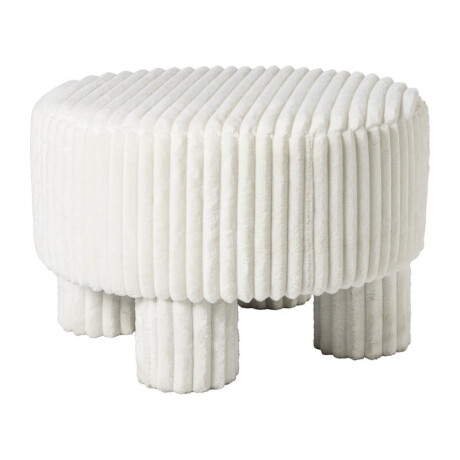 Poef Nora ribstof XL - wit - ø60x40 cm