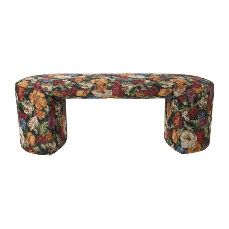 Bankje bouquet - rood/paars/zwart - 44x120x45 cm