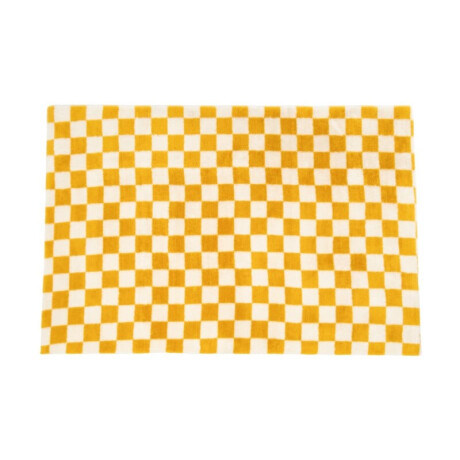 Vloerkleed checks - geel/wit - 120x180 cm