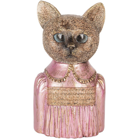 Clayre & Eef Decoratie Beeld Kat 14x11x23 cm Bruin Kunststof