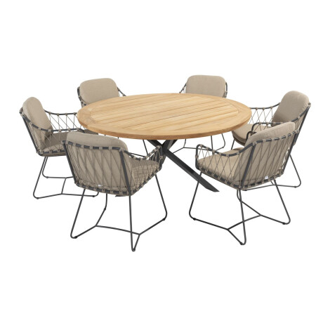 Taste by 4 Seasons Diningset Prado Prego 7-delig Teak Ø160 cm