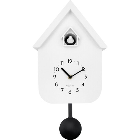NeXtime Twitter – Koekoeksklok – 21.5 × 41.5 × 8.5 cm – Plastic – Wit – Stil