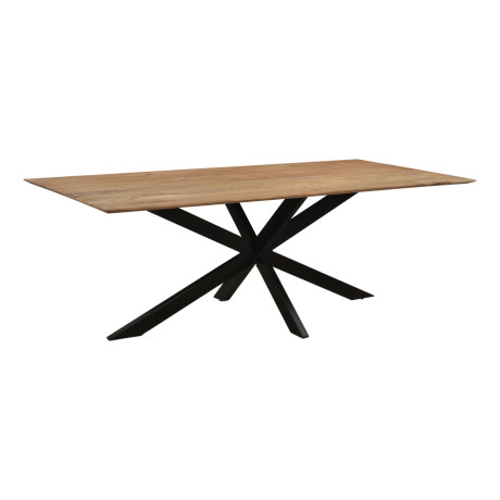 LivingFurn Eettafel 'Oslo' Mangohout, kleur Naturel, 200 x 100cm