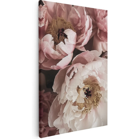 Artaza Canvas Schilderij Roze Pioenrozen in een Vaas - 60x90 - Muurdecoratie - Foto Op Canvas - Canvas Print