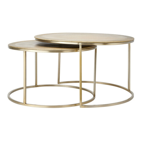Light & Living Salontafel 'Talca' Set van 2 stuks, 65/75cm, kleur Lichtgoud