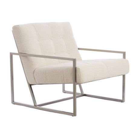 Light & Living Fauteuil 'Geneve' Bouclé, kleur Crème