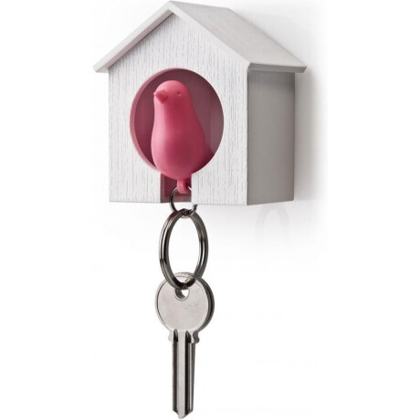 Sleutelhanger vogelhuisje roze - Qualy