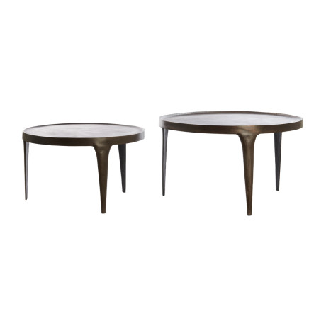 Light & Living Ronde Salontafel 'Tobias' Set van 2 stuks, kleur Donkerbruin