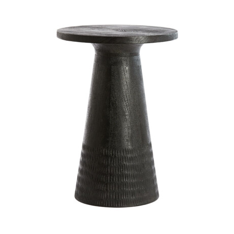 Light & Living Ronde Bijzettafel 'Paxos' Mangohout, kleur Zwart