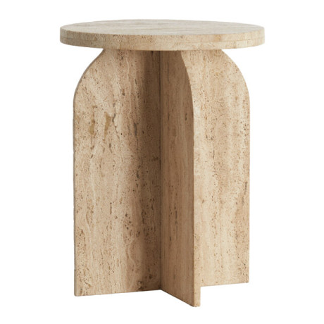 Light & Living Bijzettafel 'Otinia' Travertin, 56cm hoog, kleur Zand