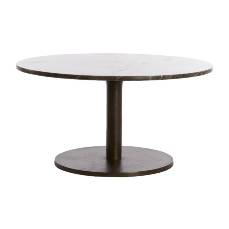 Light & Living Ronde Salontafel 'Pazo' Marmer, 76cm, kleur Donkerbruin