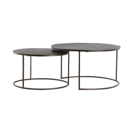 Light & Living Ronde Salontafel 'Talca' Set van 2 stuks, kleur Donkerbruin