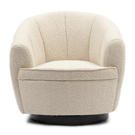 Fauteuil The Countess Swivel, White Sand, Bouclé