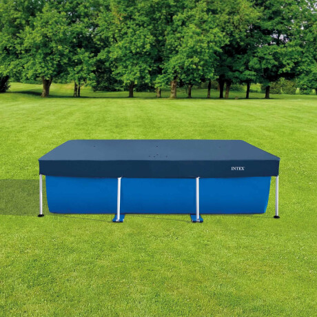 INTEX Zwembadcover 260 x 160 cm Rechthoekig PVC Donkerblauw en grijs