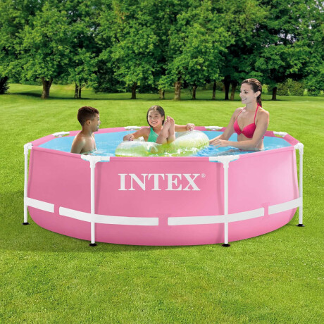INTEX Bovengronds zwembad met metalen frame Roze 244 x 76 cm PVC