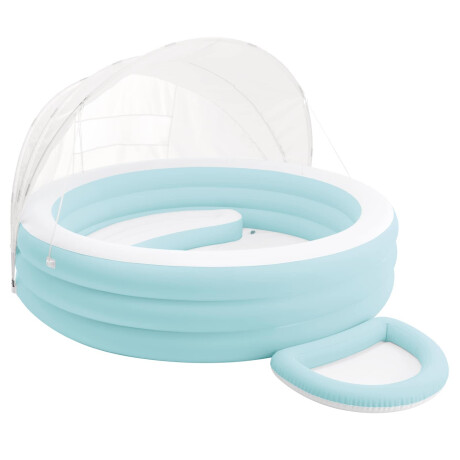 INTEX Zwembad lounge float met luifel Lichtblauw en Wit PVC en PET