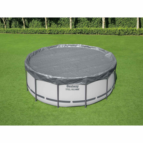 Bestway Zwembadcover Ø4,88 m Rond Polyester Grijs