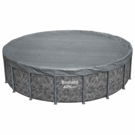Bestway Zwembadcover Ø5,49 m Rond Polyester Grijs