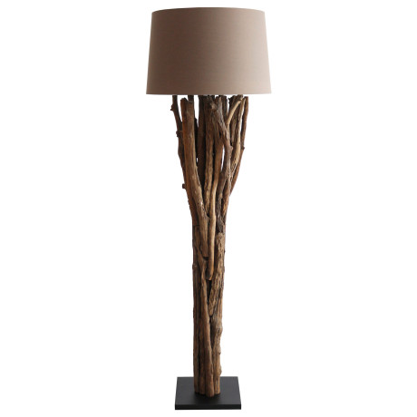 Artistiq Vloerlamp 'Rhoderick' Drijfhout, kleur Bruin