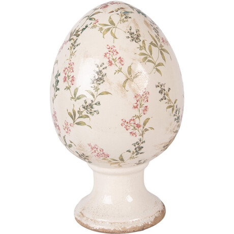 Clayre & Eef Decoratie Beeld Ei Ø 17x28 cm Beige Keramiek