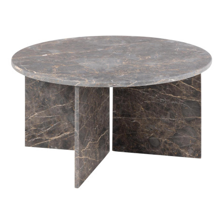 Bendt Ronde Salontafel 'Shaunika' Marmer, 90cm, kleur Bruin