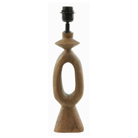Light & Living Tafellamp 'Django' Mangohout, 45cm, kleur Bruin (excl. kap)