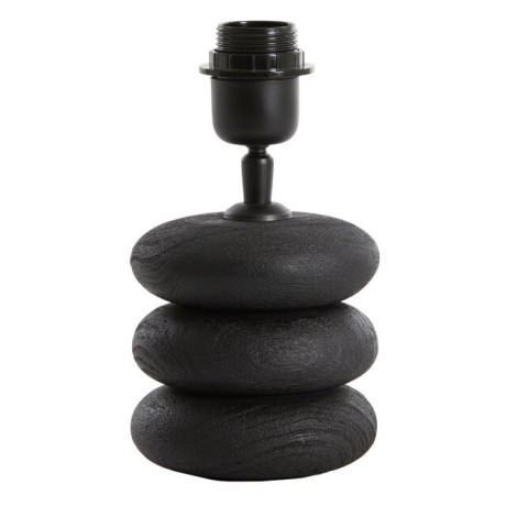 Light & Living Tafellamp 'Budongo' Mangohout, 12cm, kleur Zwart (excl. kap)