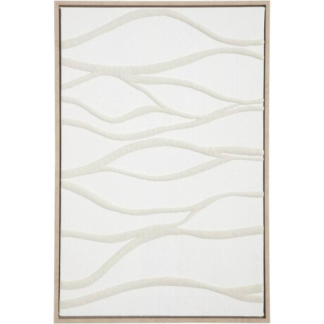 Leen Bakker - Schilderij Wave - Multikleur - 60x40 Cm - Canvas/Hout - Wit#Beige - 3x40x60 Cm