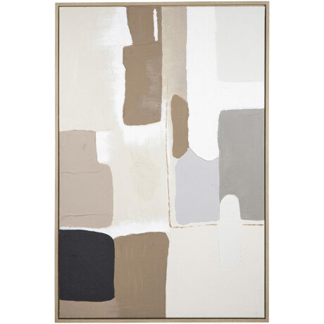 15% korting - Leen Bakker - Schilderij Nedra Beige - 120x80 Cm - MDF - Bruin#Crème#Beige#Wit - 3.8x80x120 Cm